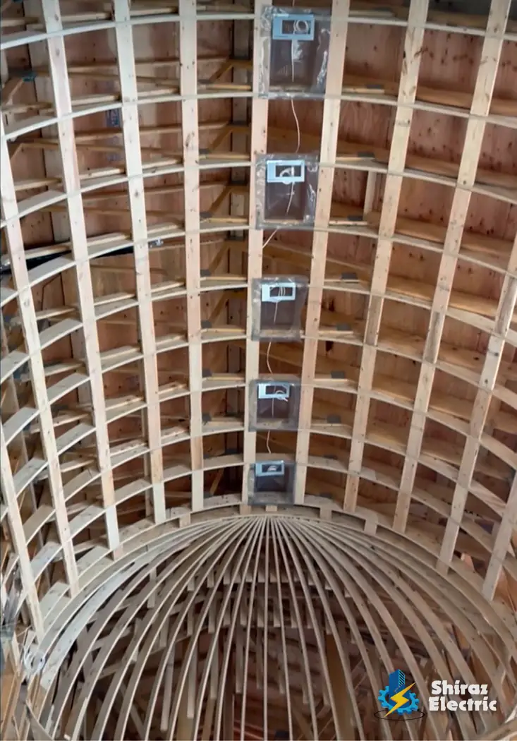 Vaulted wood ceiling lighting